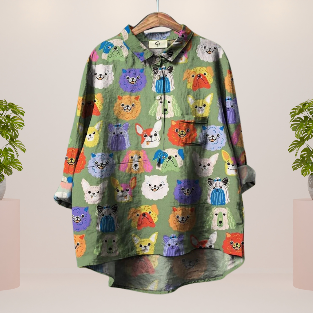 Freya | Trendig Modernt Print Konst T-shirt