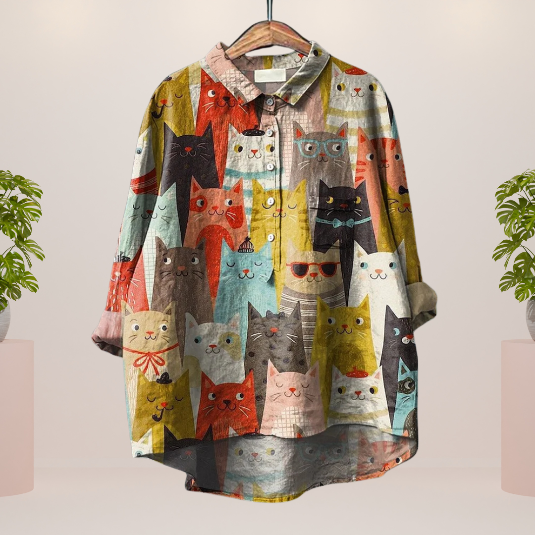 Freya | Trendig Modernt Print Konst T-shirt