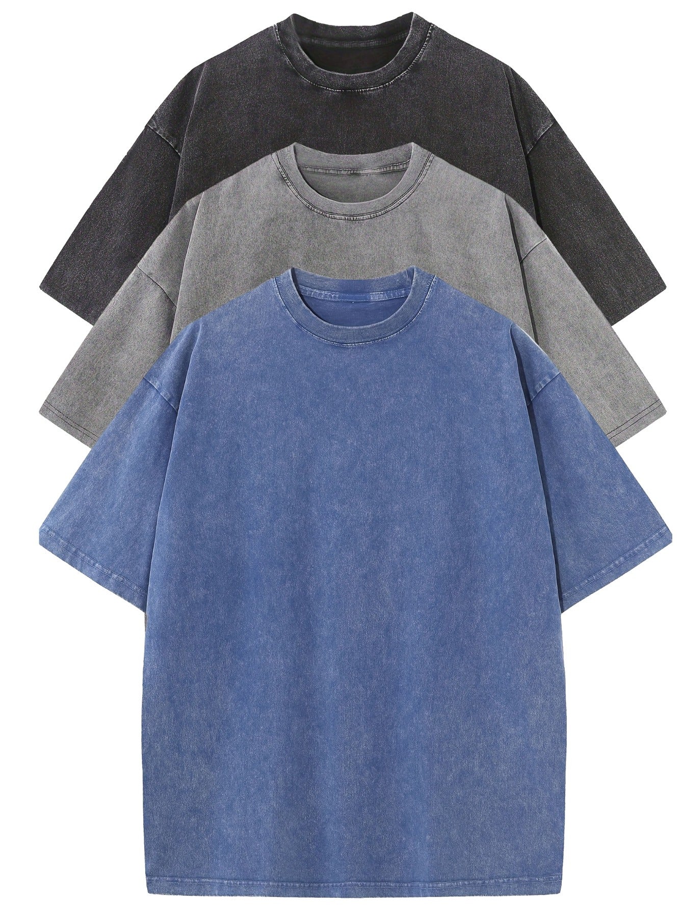 Jules™ | 3-pack Oversized T-shirt i Tvättad Bomull
