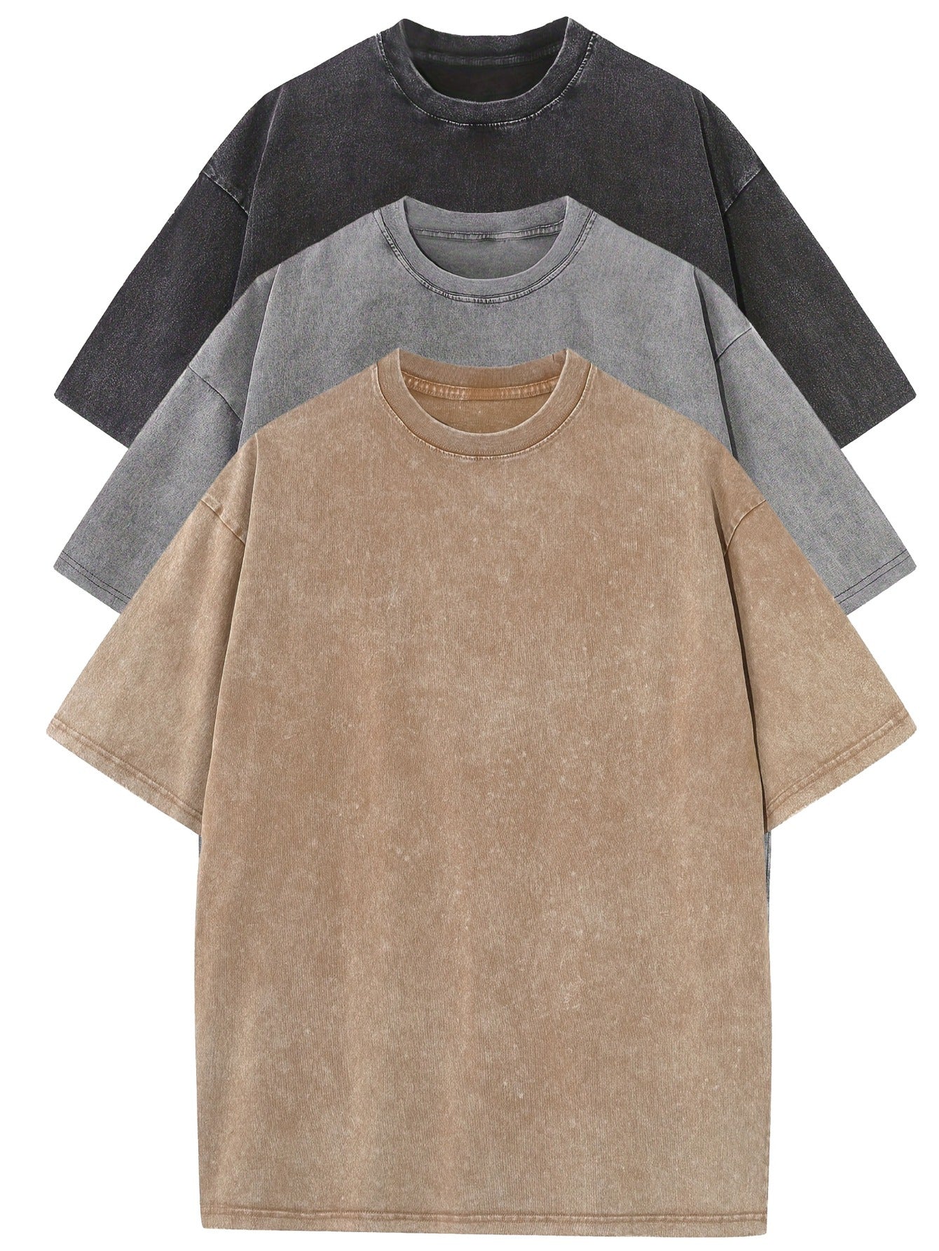 Jules™ | 3-pack Oversized T-shirt i Tvättad Bomull