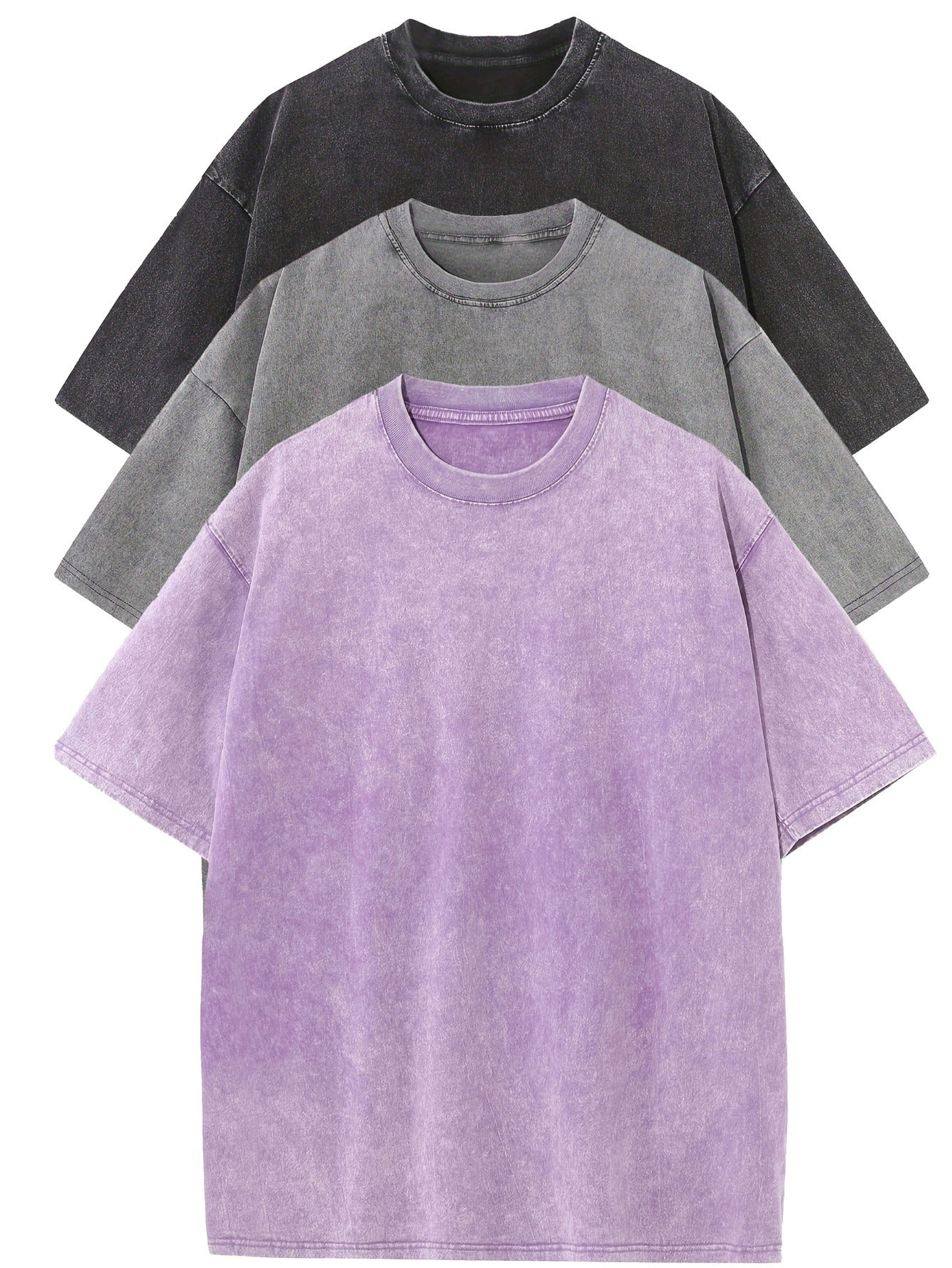 Jules™ | 3-pack Oversized T-shirt i Tvättad Bomull