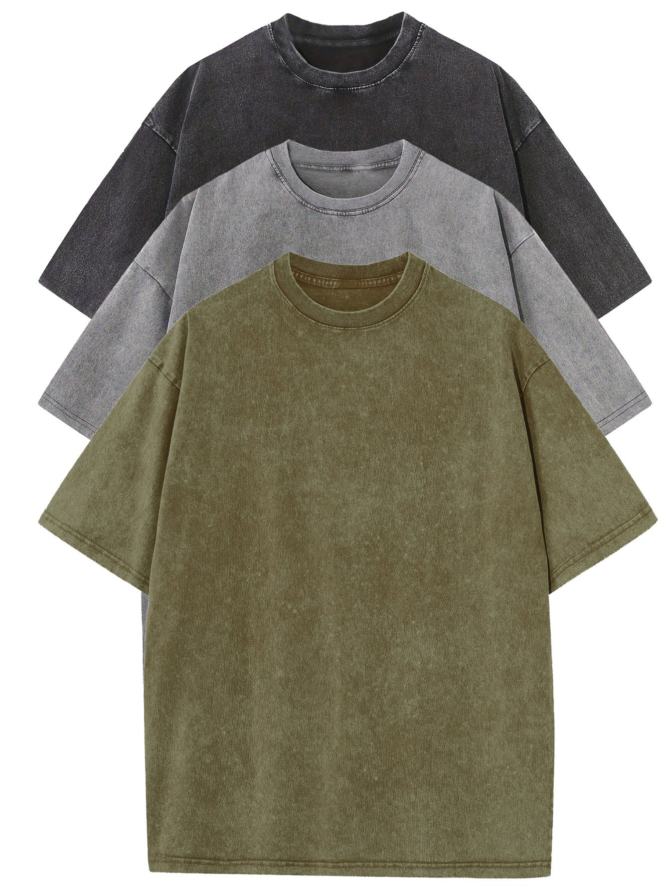 Jules™ | 3-pack Oversized T-shirt i Tvättad Bomull