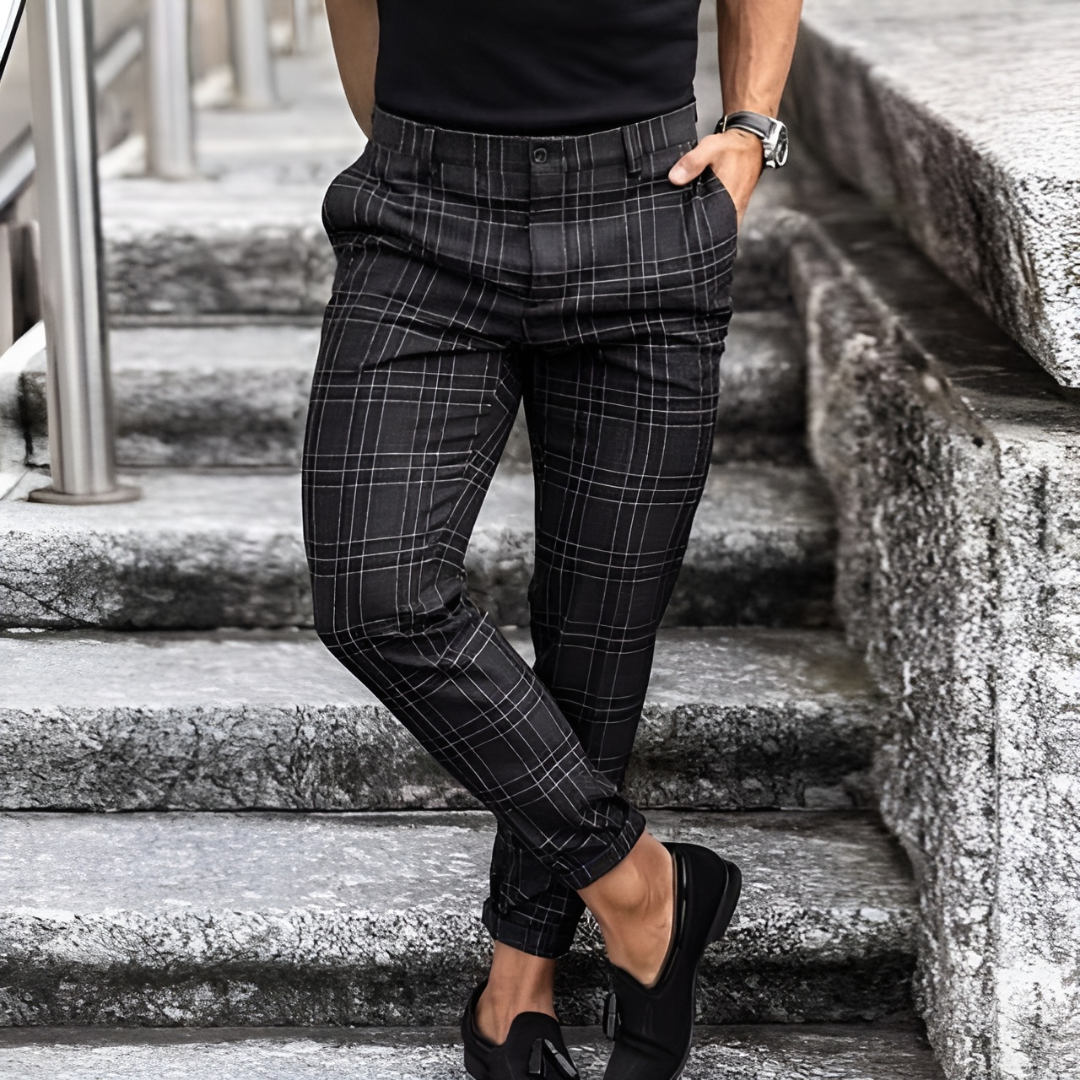 Cas™ | Eleganta Slim Fit Rutiga Byxor