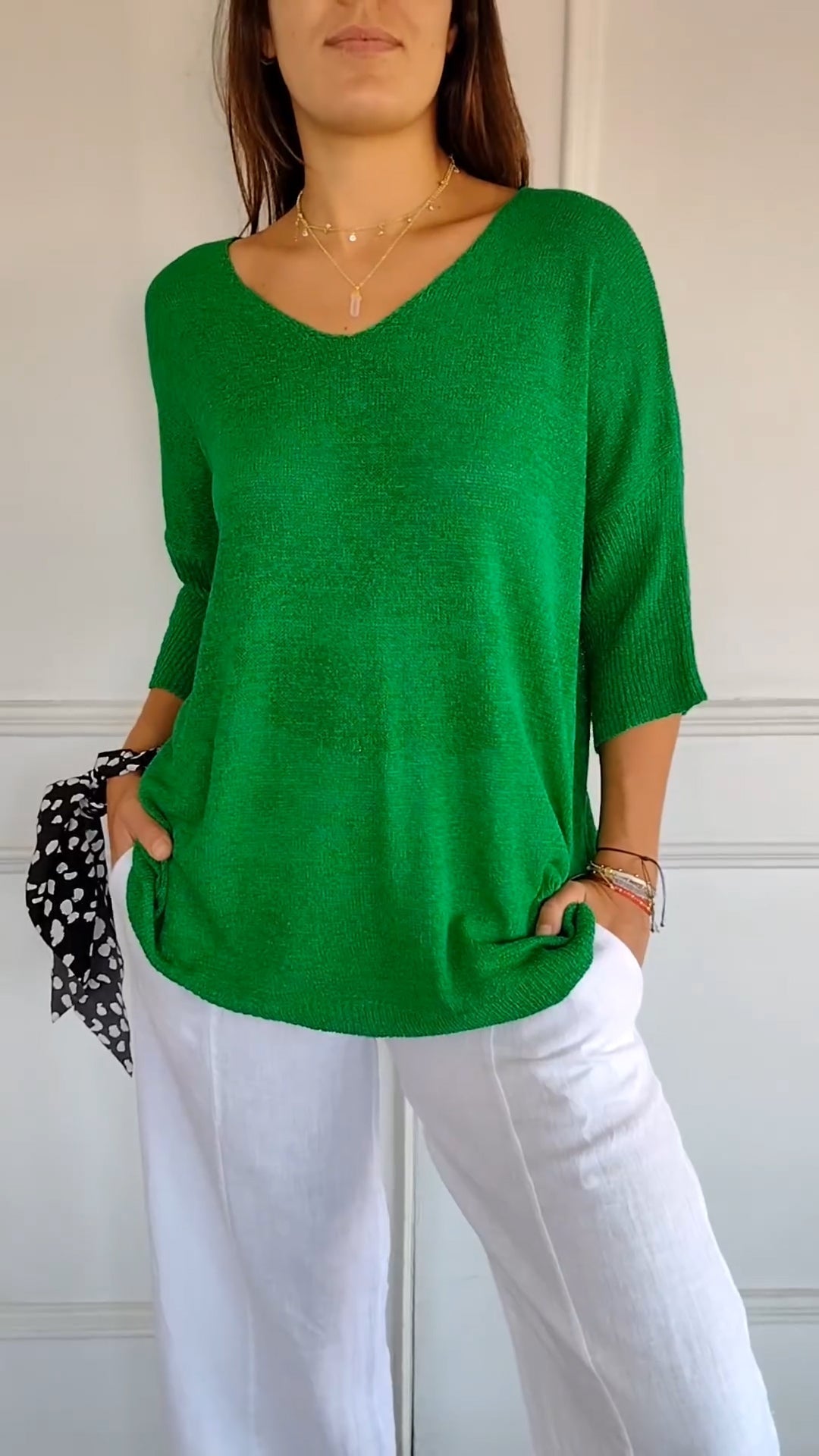 Lena | V-ringad stickad topp