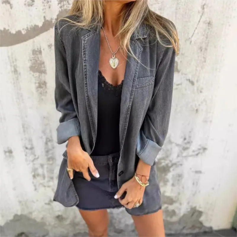Elvira™ | Avslappnad Denimblazer