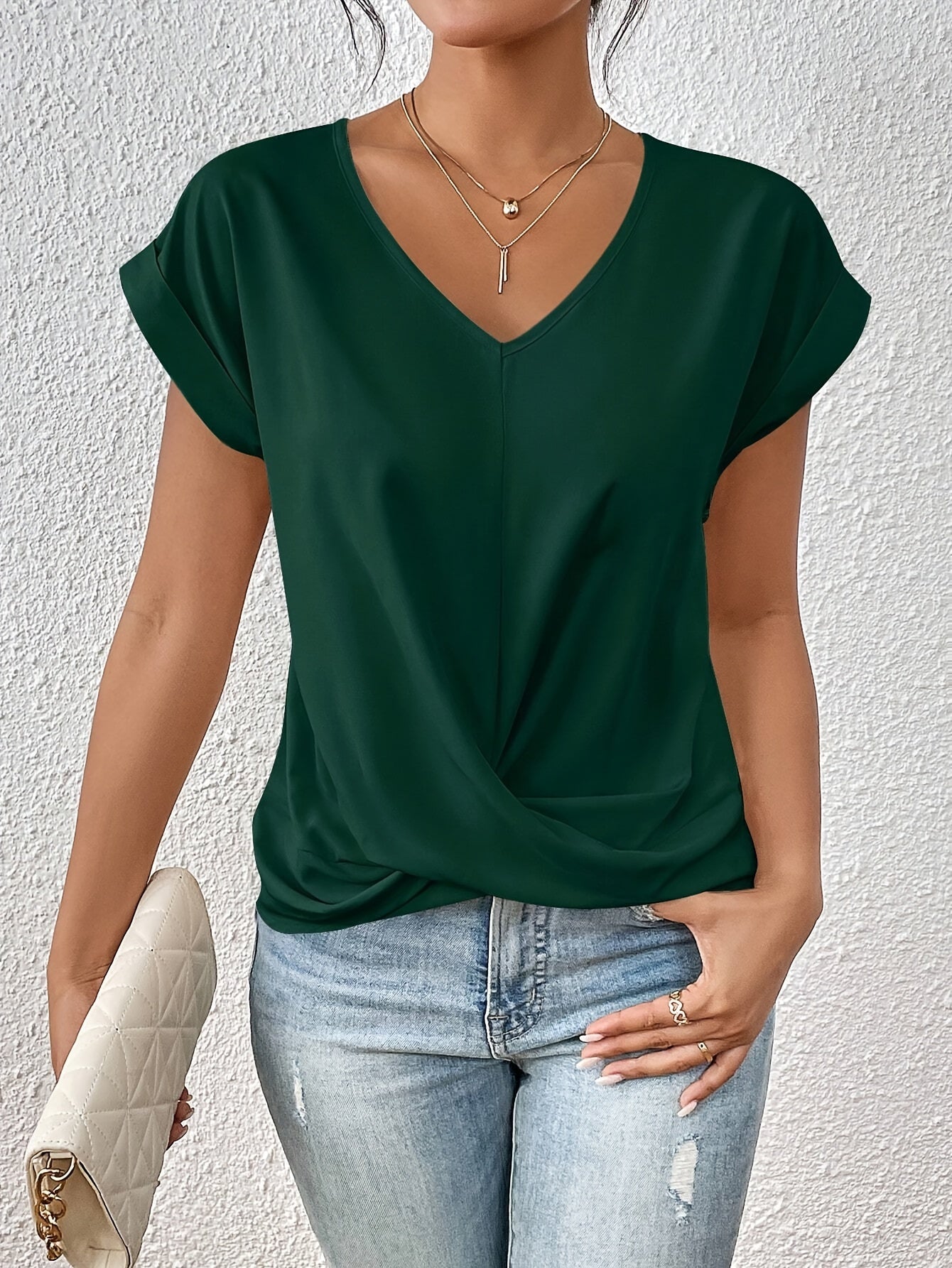 Lenoir™ | Avslappnad t-shirt med mjuk V-ringning