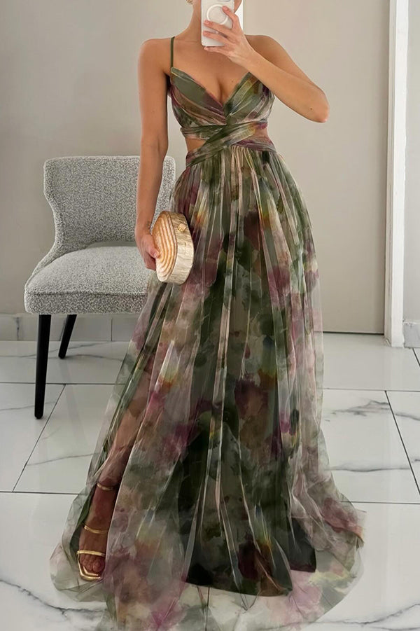 Giselle™ | Förtrollande Maxiklänning med Blommigt Mönster