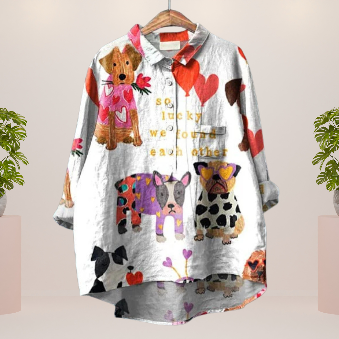 Freya | Trendig Modernt Print Konst T-shirt