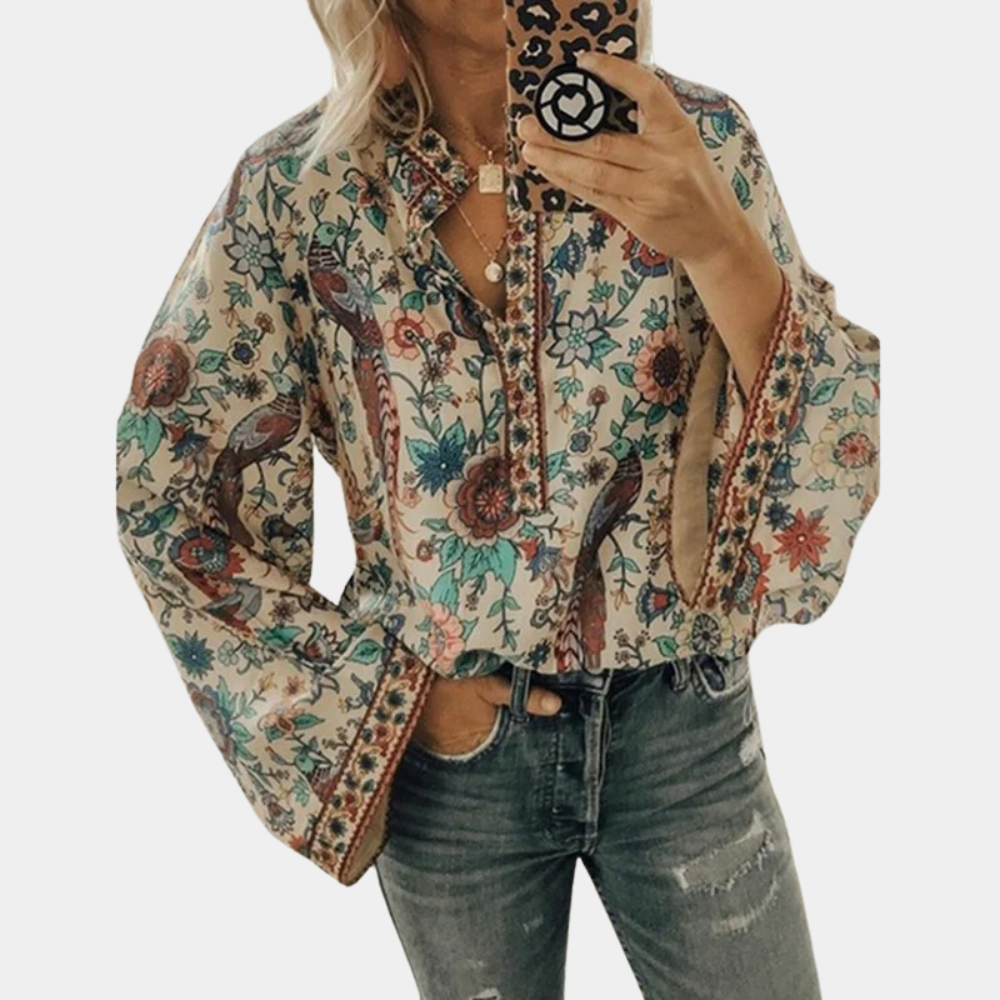 Marilyn | Blus med blommönster