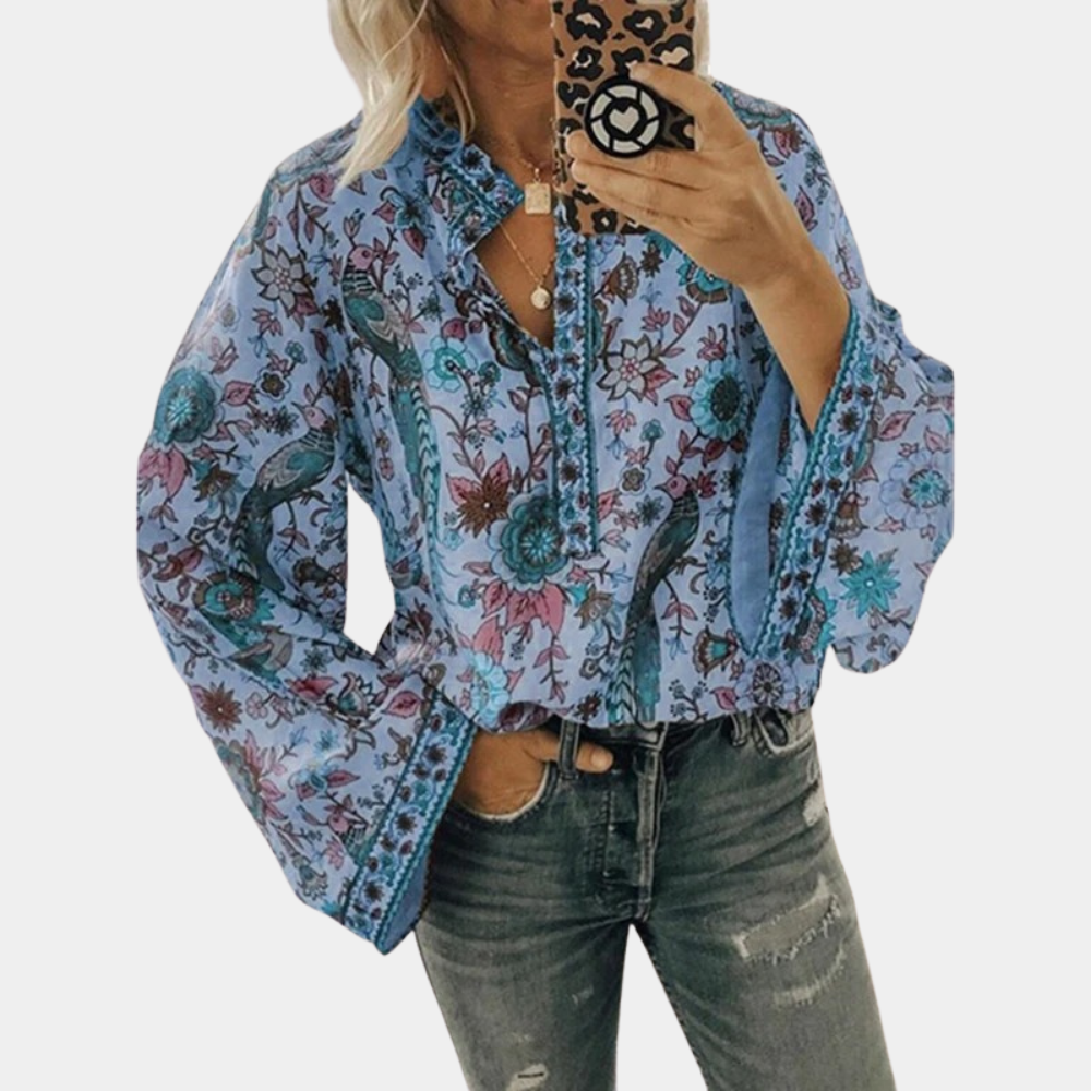 Marilyn | Blus med blommönster