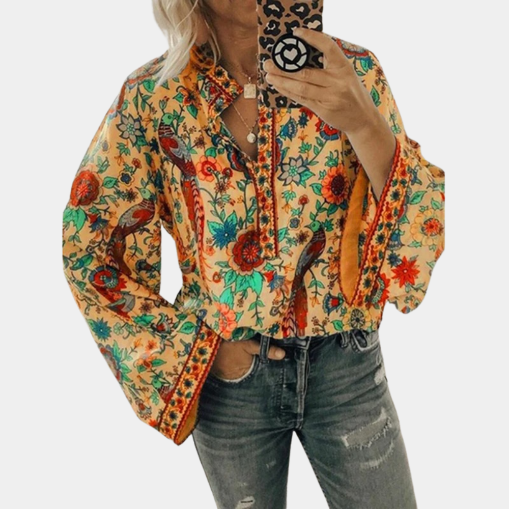 Marilyn | Blus med blommönster