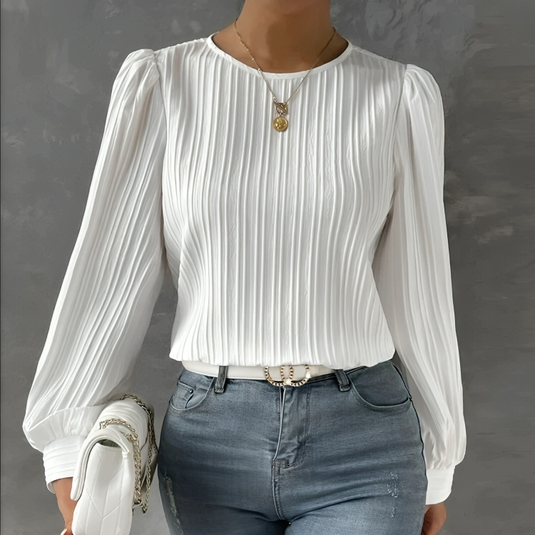 Elegante losse pofblouse met lange mouwen voor vrouwen