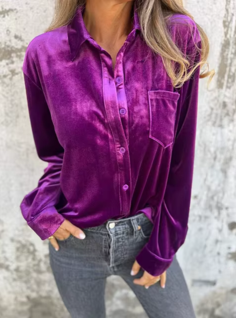 Estelle™ | Velvet Knappblus