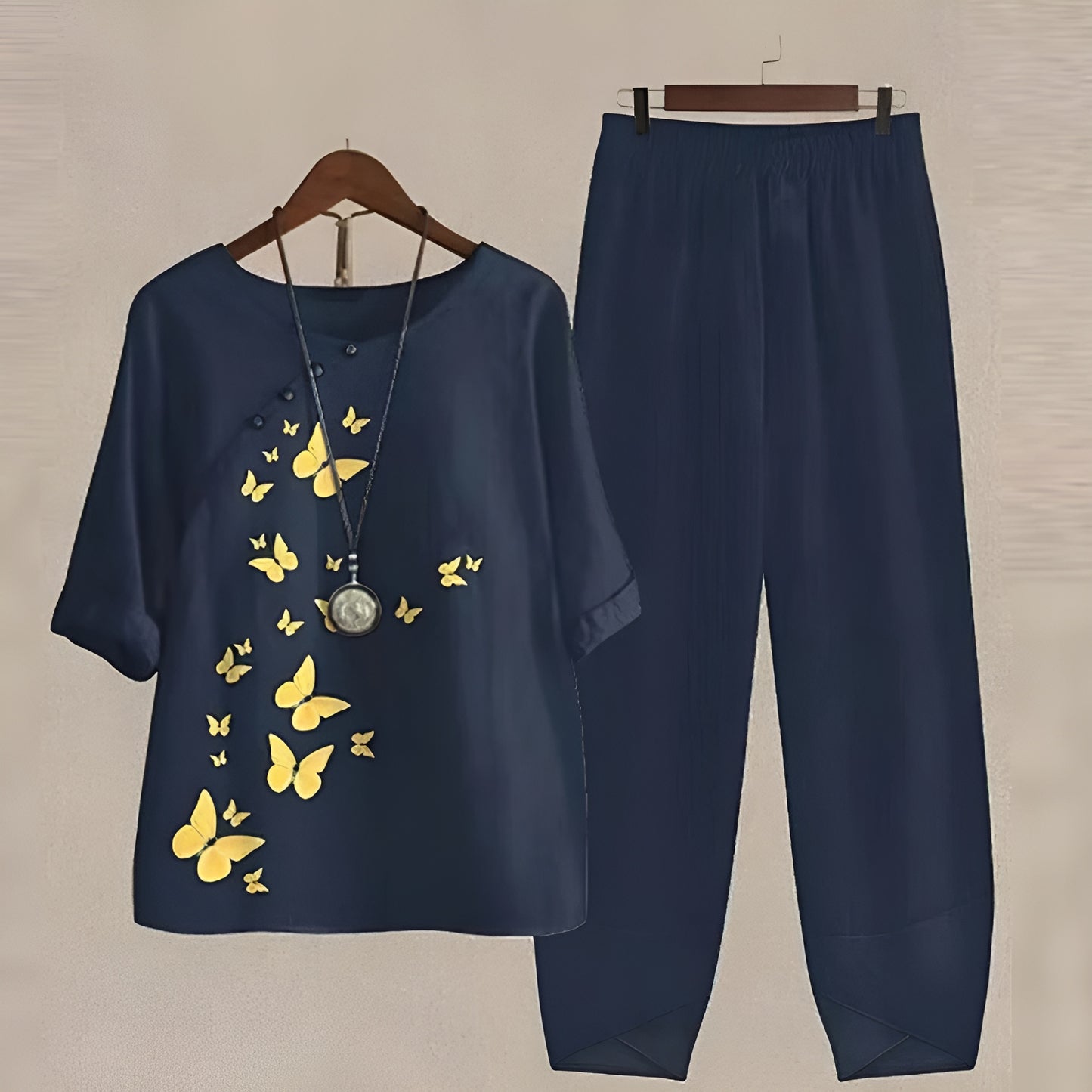 Jemima | Blommig Mönster Skjorta och Byx Set