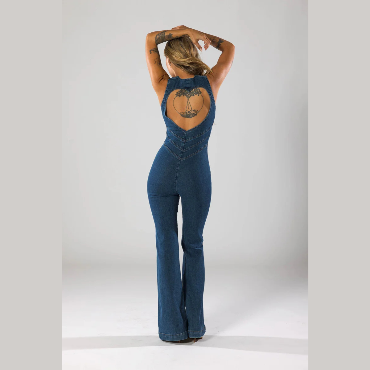 Jolande | Figurformande Denim Jumpsuit