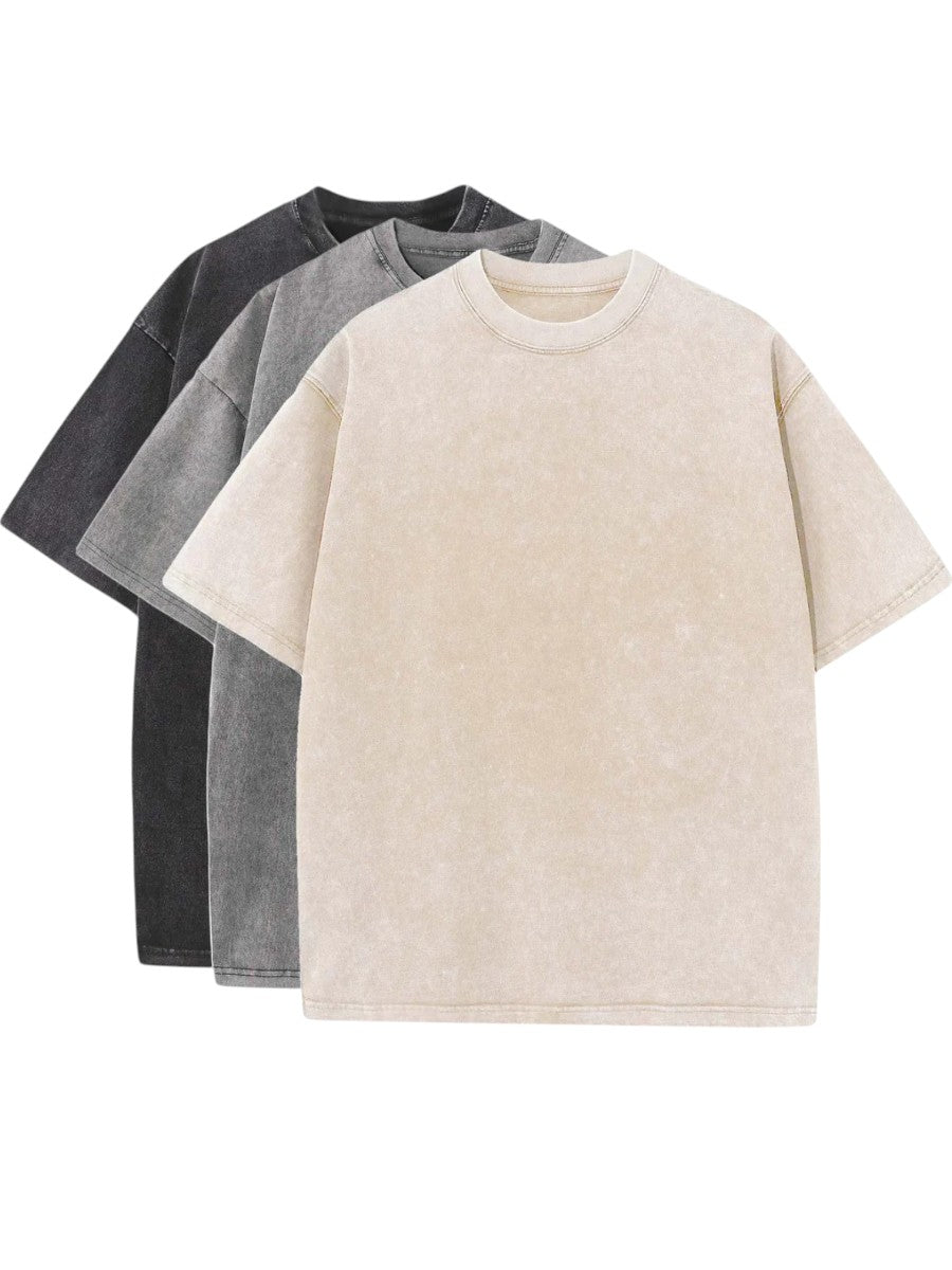 Jules™ | 3-pack Oversized T-shirt i Tvättad Bomull