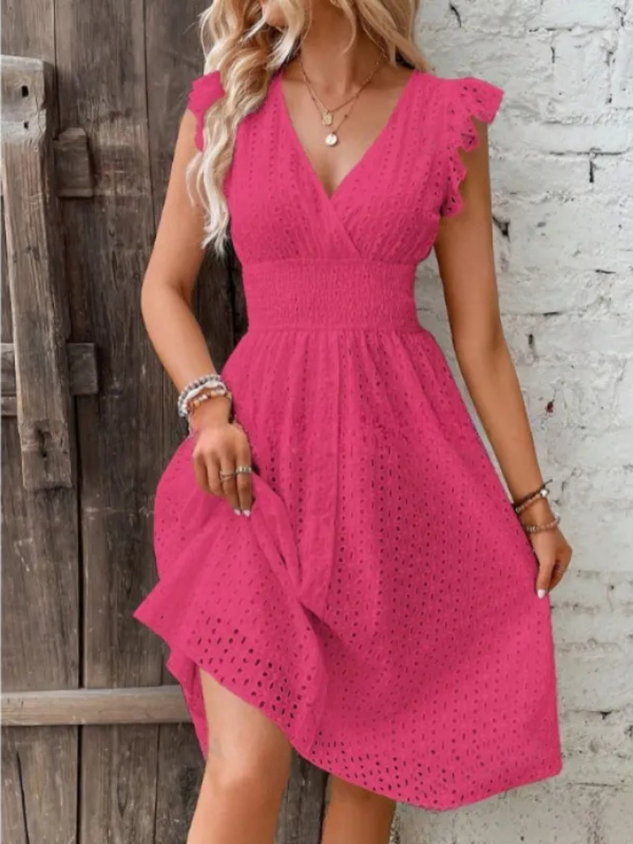 Alina™ | Elegant Sommarklänning med Broderade Detaljer