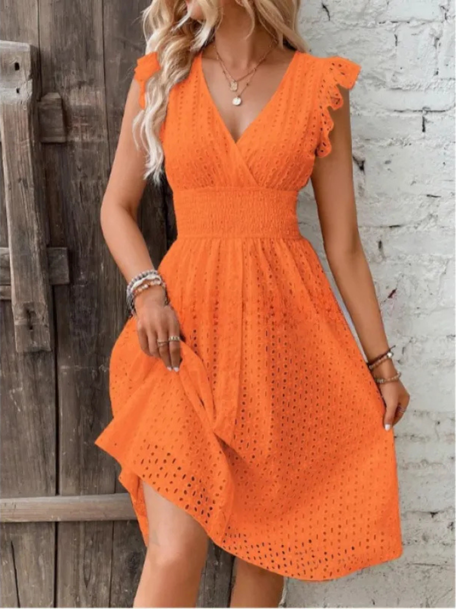 Alina™ | Elegant Sommarklänning med Broderade Detaljer