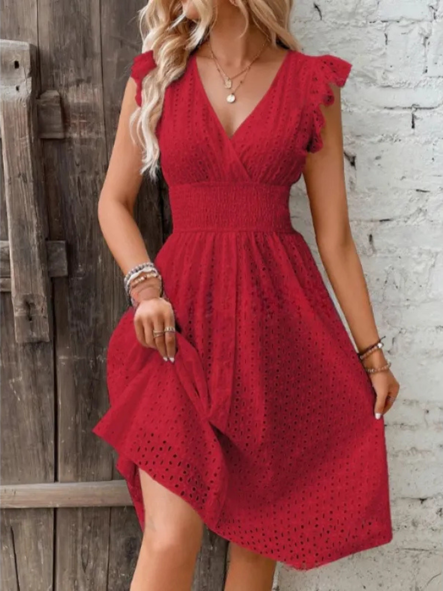 Alina™ | Elegant Sommarklänning med Broderade Detaljer