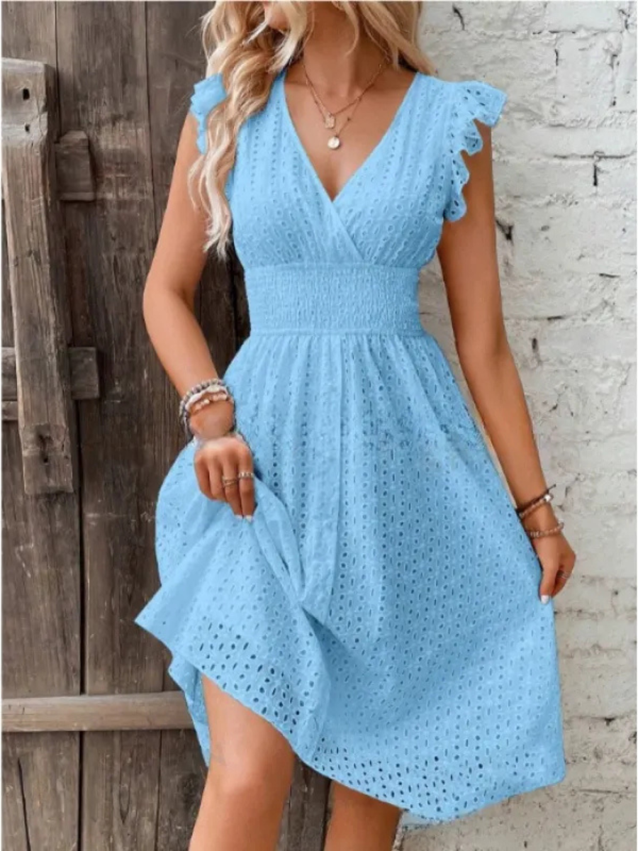 Alina™ | Elegant Sommarklänning med Broderade Detaljer