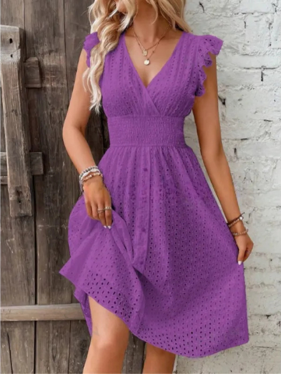 Alina™ | Elegant Sommarklänning med Broderade Detaljer