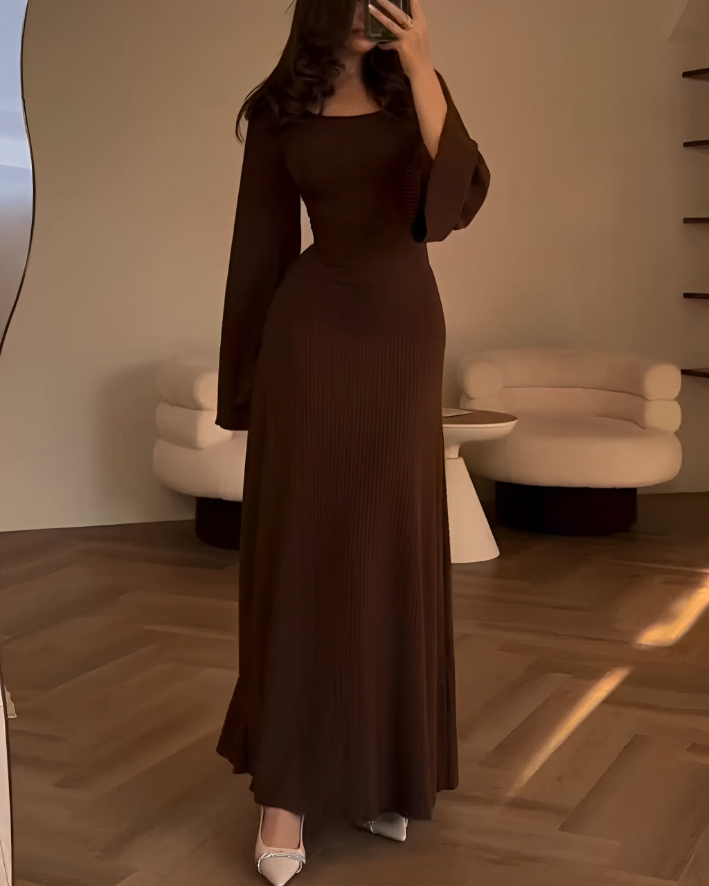 Esther | Elegant Stickad Långklänning