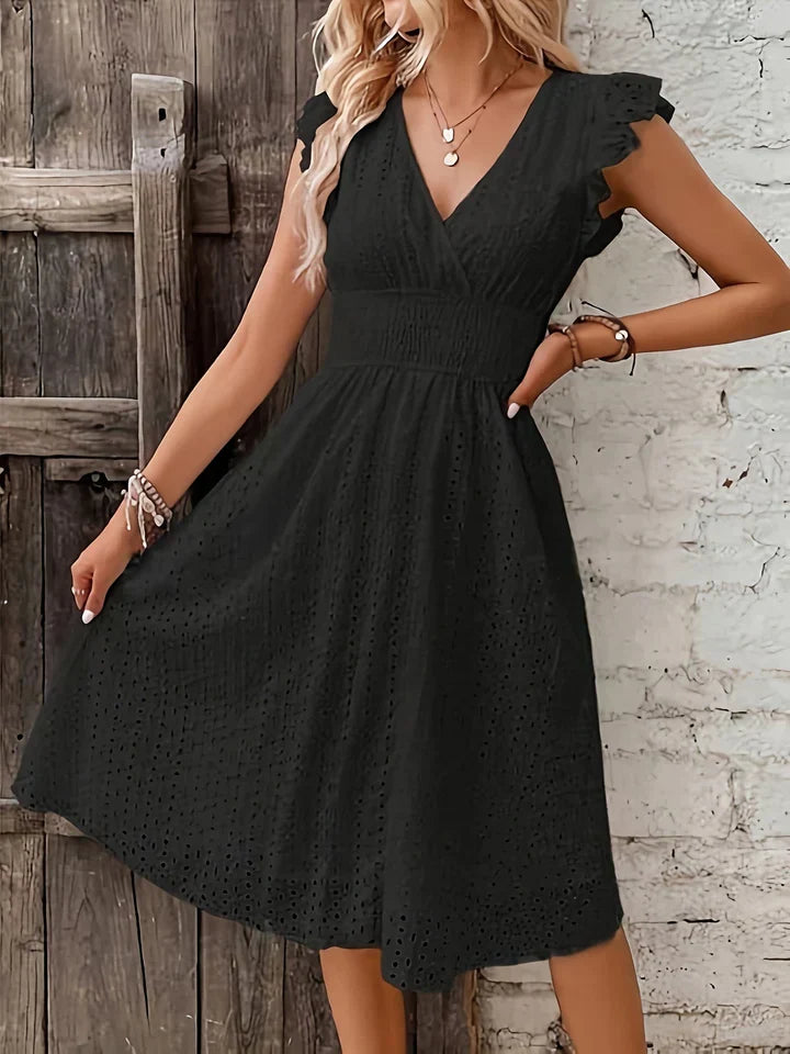 Alina™ | Elegant Sommarklänning med Broderade Detaljer