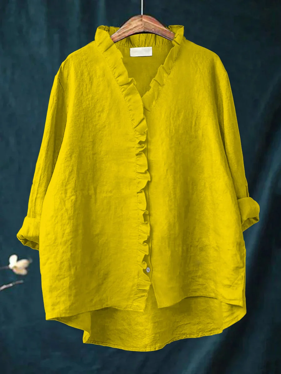Freja™ | Romantisk Blus med Volang
