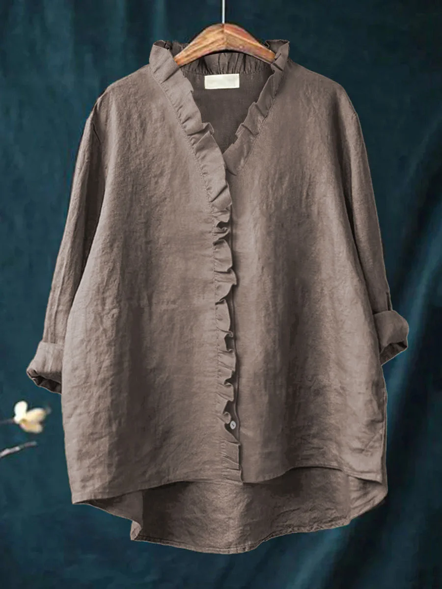 Freja™ | Romantisk Blus med Volang