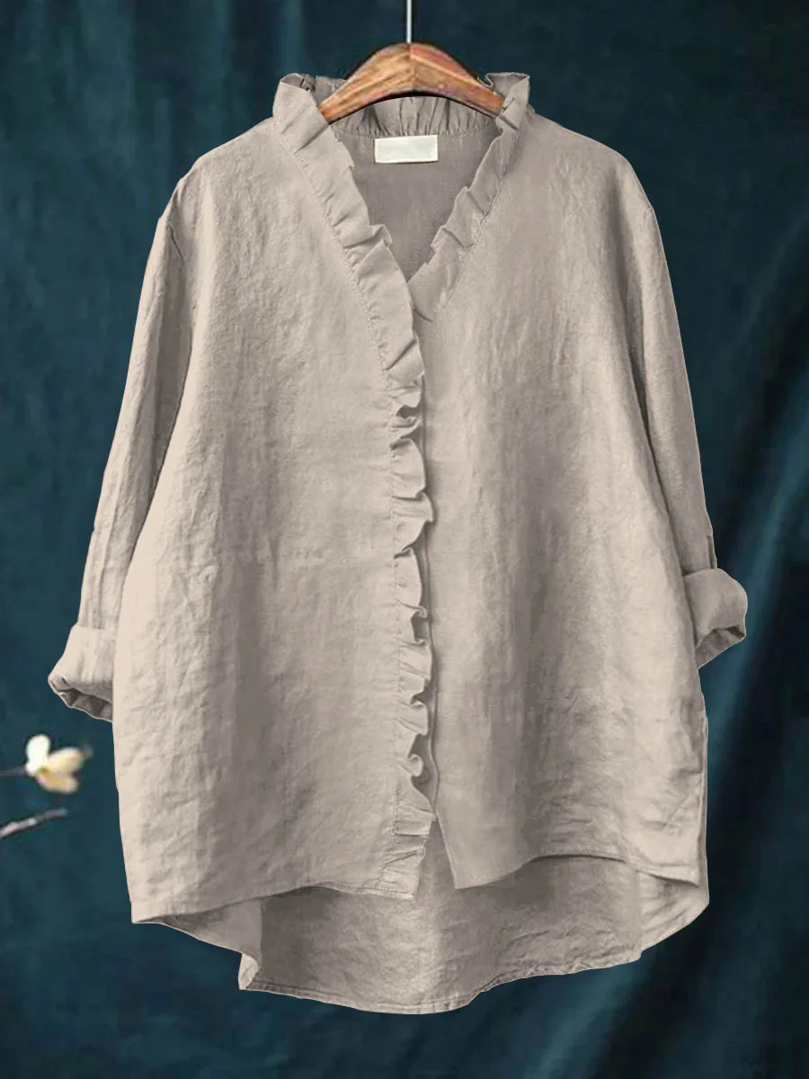 Freja™ | Romantisk Blus med Volang