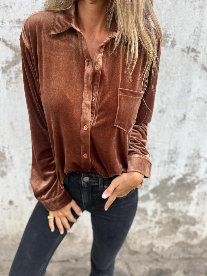 Estelle™ | Velvet Knappblus