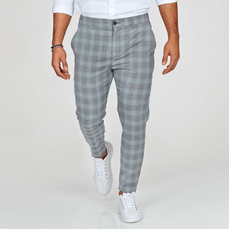 Cas™ | Eleganta Slim Fit Rutiga Byxor