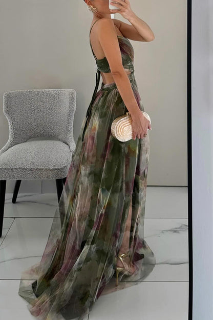 Giselle™ | Förtrollande Maxiklänning med Blommigt Mönster