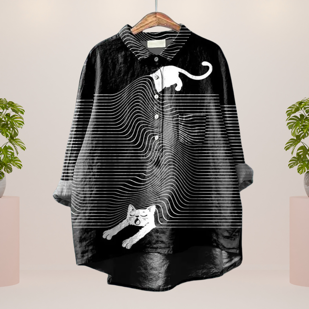Freya | Trendig Modernt Print Konst T-shirt