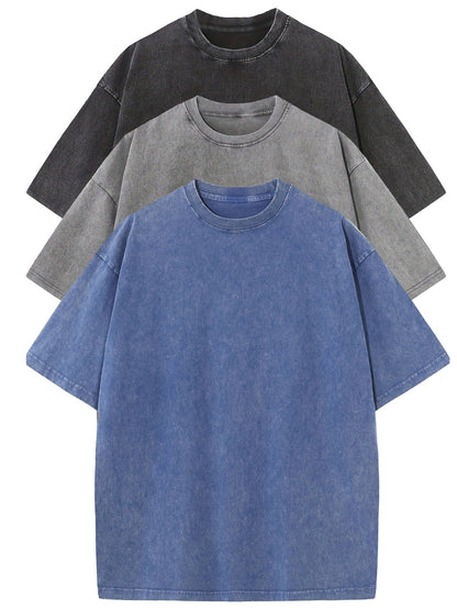 Jules™ | 3-pack Oversized T-shirt i Tvättad Bomull
