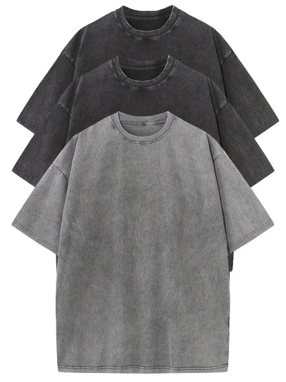 Jules™ | 3-pack Oversized T-shirt i Tvättad Bomull