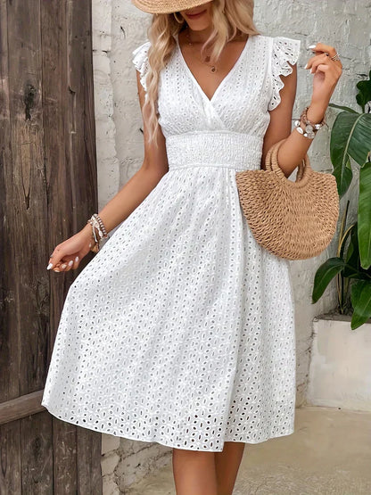 Alina™ | Elegant Sommarklänning med Broderade Detaljer