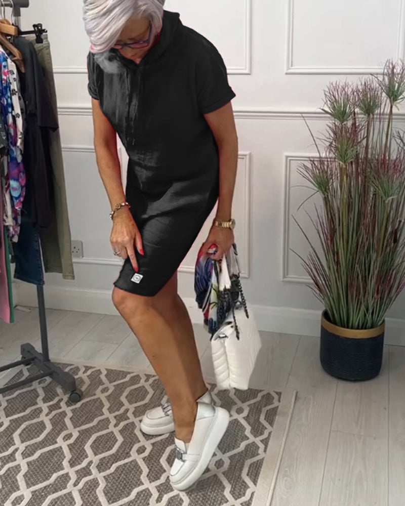 Tess™ | Ledig Sommarklänning med Huva & Fickor