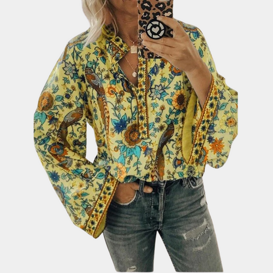 Marilyn | Blus med blommönster