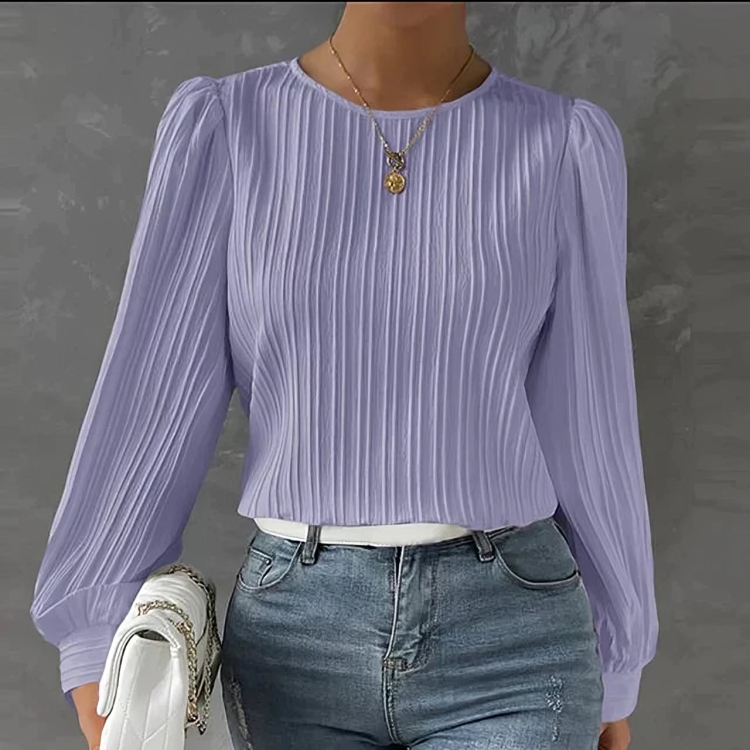 Elegante losse pofblouse met lange mouwen voor vrouwen