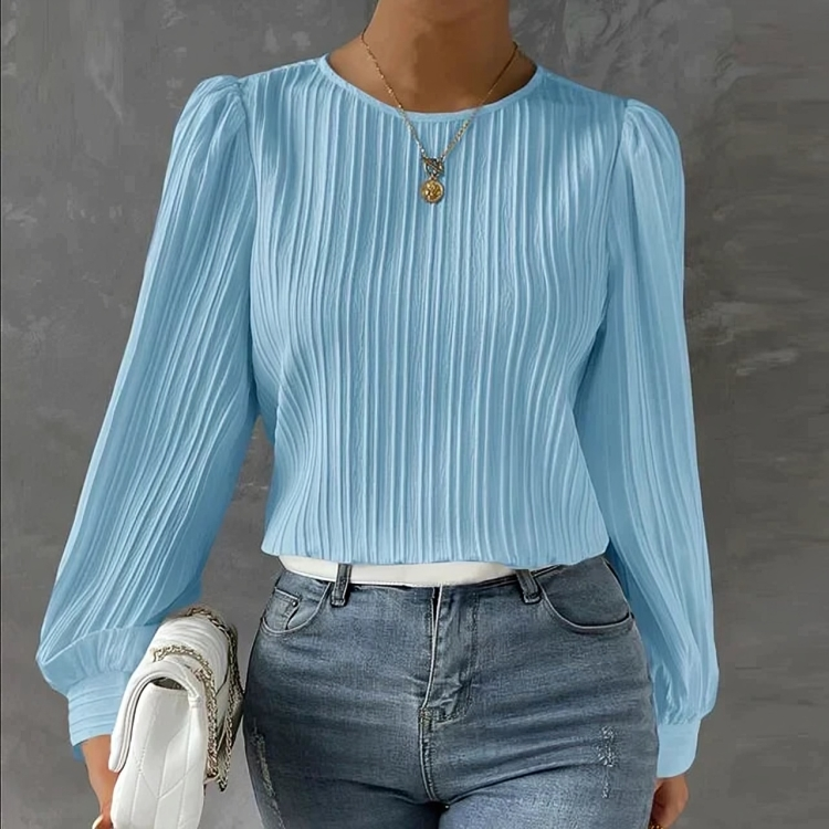 Elegante losse pofblouse met lange mouwen voor vrouwen