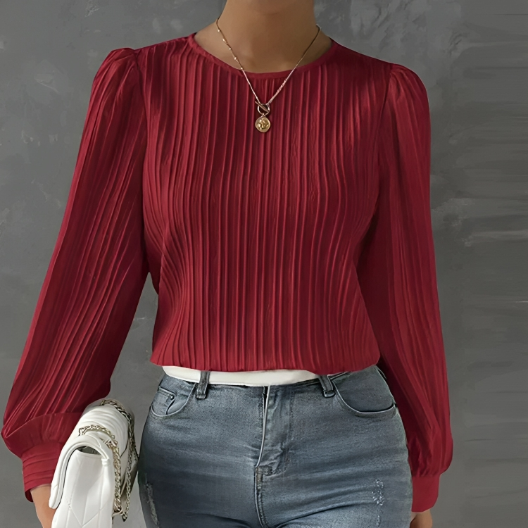 Elegante losse pofblouse met lange mouwen voor vrouwen