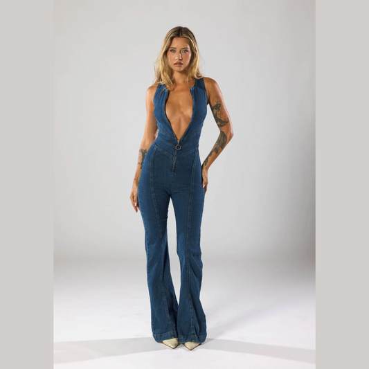 Jolande | Figurformande Denim Jumpsuit