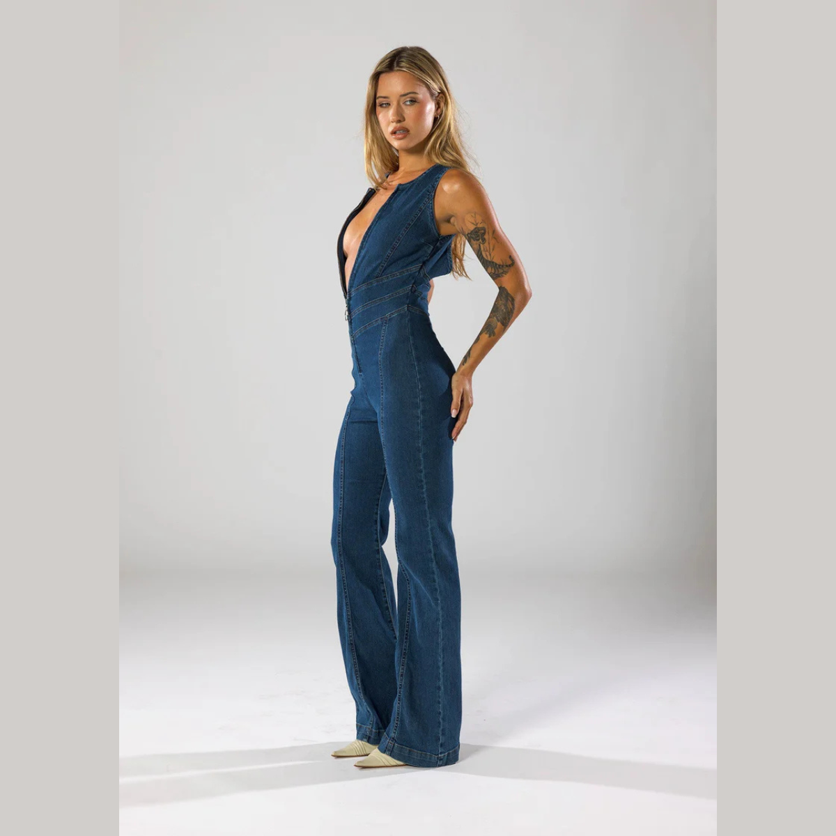 Jolande | Figurformande Denim Jumpsuit