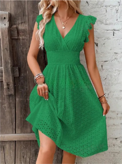 Alina™ | Elegant Sommarklänning med Broderade Detaljer