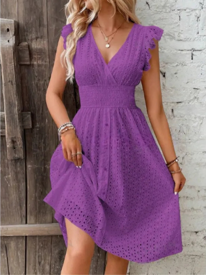 Alina™ | Elegant Sommarklänning med Broderade Detaljer