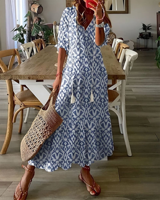 Celina™ | Boho Maxiklänning med Tofsdetaljer
