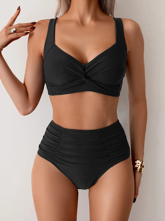 Nicoletta™ | Elegant Bikinitvådelat med Hög Midja
