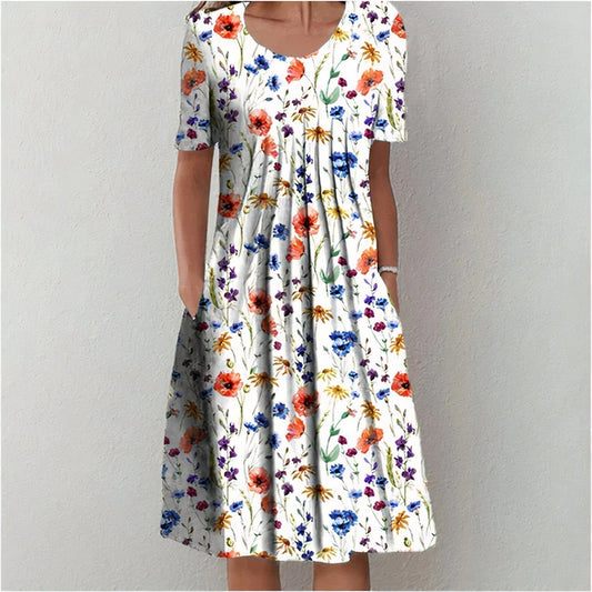 Elisa™ | Färgglad Blommig Sommarklänning