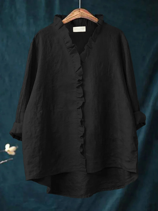 Freja™ | Romantisk Blus med Volang
